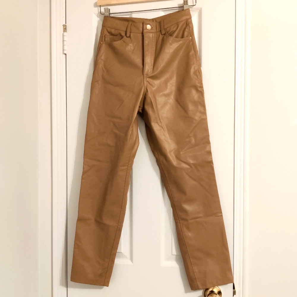 Zara Faux Leather Mom Pants